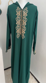 Cargar imagen en el visor de la galería, Jellaba verde elegancia
