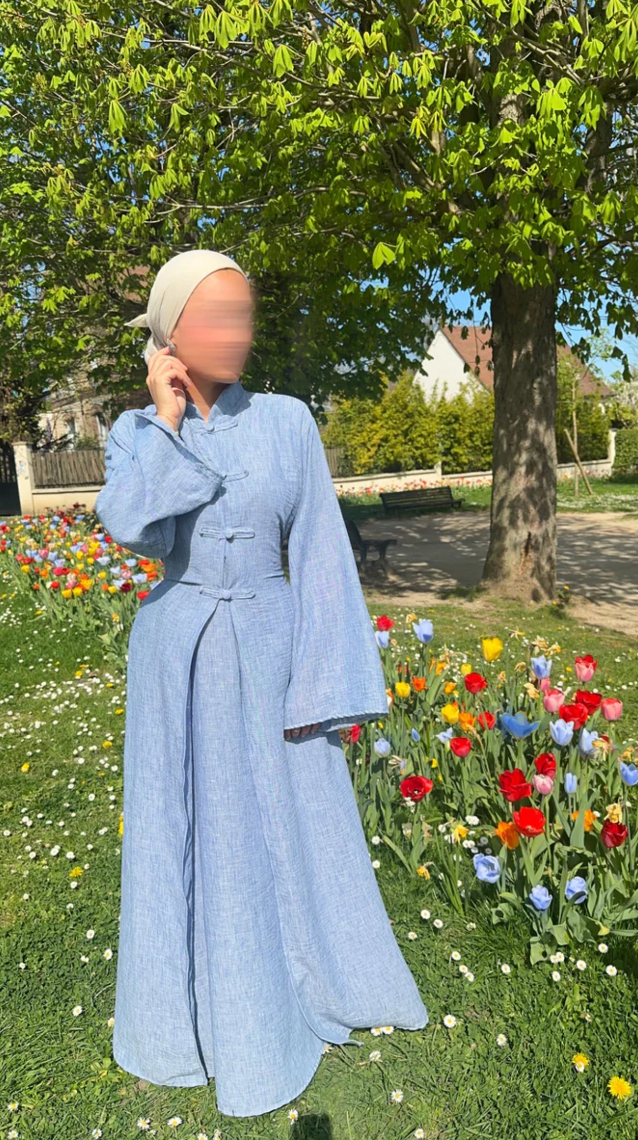 Abaya de Dos Piezas Estilo Japonés – Lino Fresco