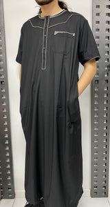 Qamis en coton noir